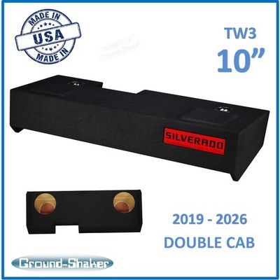 Chevy Silverado DOUBLE Cab 2019 - 2026 10'' Sub Box Ground Shaker JL Audio TW3