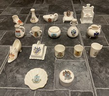 Nice Lot 17 Pieces Crested China W.H. Goss & Arcadian , Carlton etc