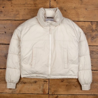 Columbia Puffer Jacket XS Damen 00s Creme Thermo Winter Technical Cropped