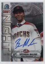 2019 Bowman Draft Chrome Draft Night Auto 54/99 Brennan Malone #DNA-BM Auto pe8