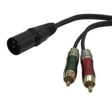 1Feet Dual RCA to XLR Y Splitter Patch Cable, Unbalanced 2 RCA/Phono Plug to ...