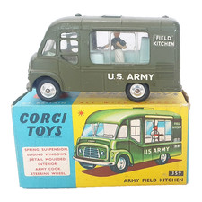 Corgi Toys 1:48 SMITH'S KARRIER ARMY FIELD KITCHEN VAN + Fig 359 C8 NMIB`65 RARE
