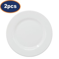 Dinner Plate 31cm White Round Glass Zenix Intensity Platter Non-Porous 2Pcs