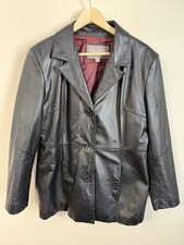 Classic Wilson Black Leather Blazer Jacket Bu...