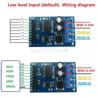 DC 12V 8 Digital to RS485 Acquisition Switch Board Modbus RTU TTL IO PLC Module 