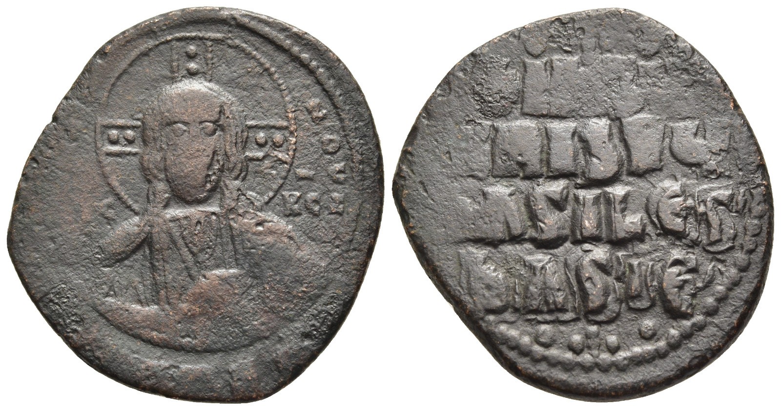 FITZ ANONYMOUS CHRIST FOLLIS CONSTANTINOPLE BYZANTINE AE COIN 11.93g32mm±NON1383