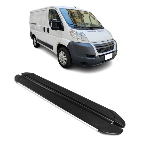 Trittbretter Seitenschweller FüR Peugeot Boxer 2006-2026 L1 Alu Schwarz Grau-image