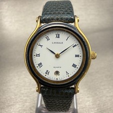 Seiko Lassale Watch Women 26mm White Dial Two Tone Date Round 3119-0039 New Batt