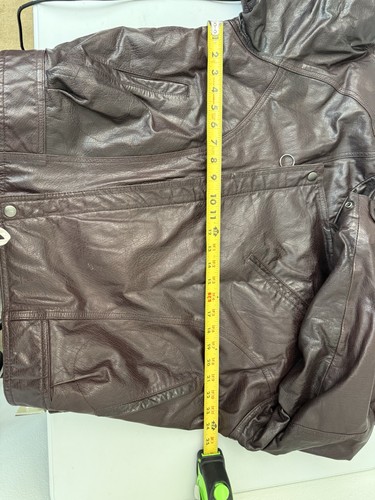 Mario Zarelli Vintage Leather Jacket Burgandy Mens XL - 第 4/7 張圖片
