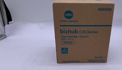 Genuine Konica Minolta TNP22C (A0X5432) Cyan Toner Cartridge, OEM