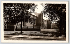 Gary IN Emerson School Exterior View Original RPPC 1940s