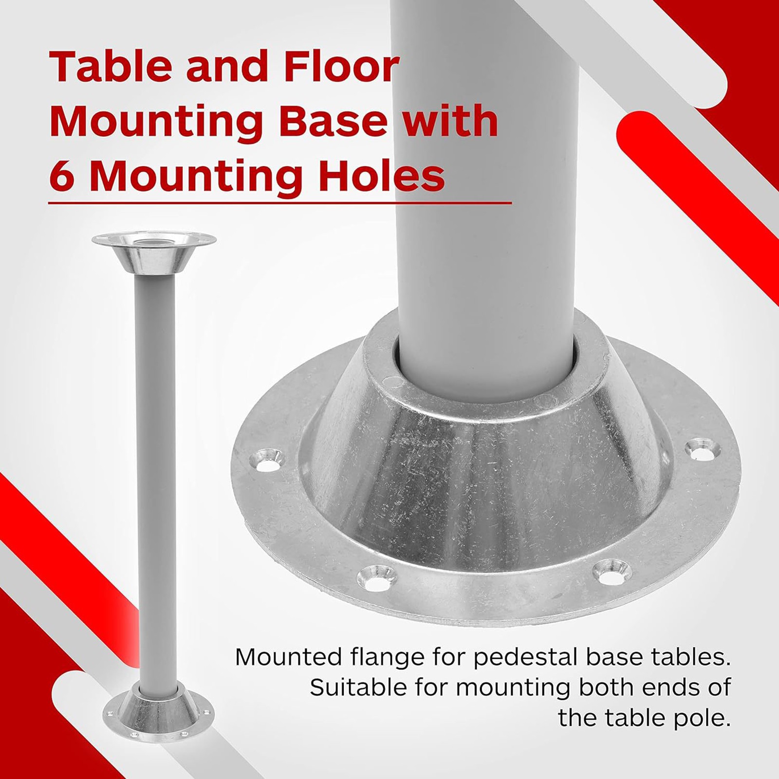 2Pack RV Table Base Mount Durable Aluminum Alloy For Dining