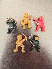 Mini Rubber Ninja Figurines (x5) (Vintage) (Classic) (used)