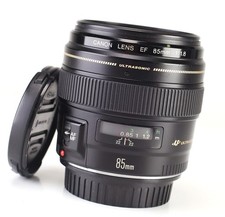 Canon EF 85mm F1.8 Ultrasonic Manual Focus Only USM Prime Lens EOS DSLR F&R Cap
