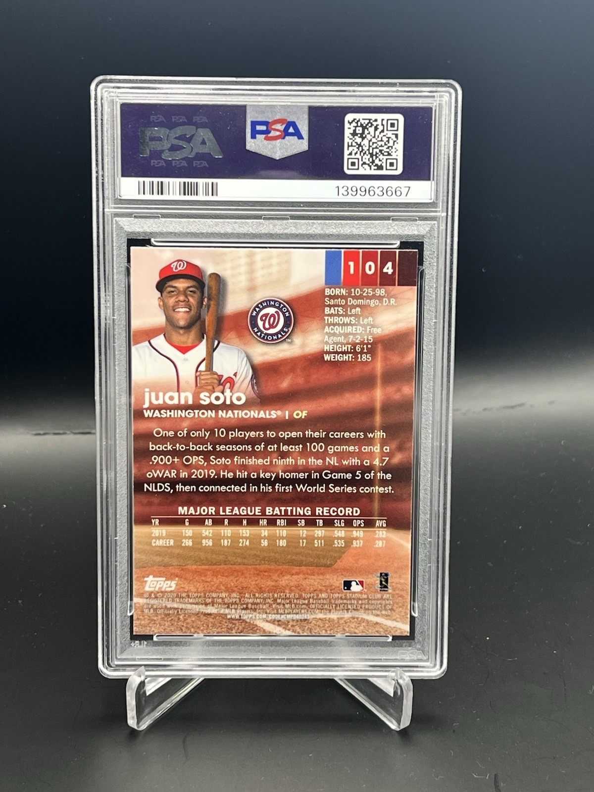 Juan Soto PSA 10🔥2020 Topps Stadium Club Chrome #104🔥Shuffle‼️PSA 10‼️Gem Mint view 4