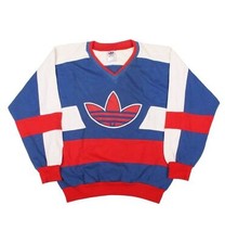 Adidas Vintage Retro 80s 90s Sweatshirt Sweater Big Logo Red Blue White Size XL