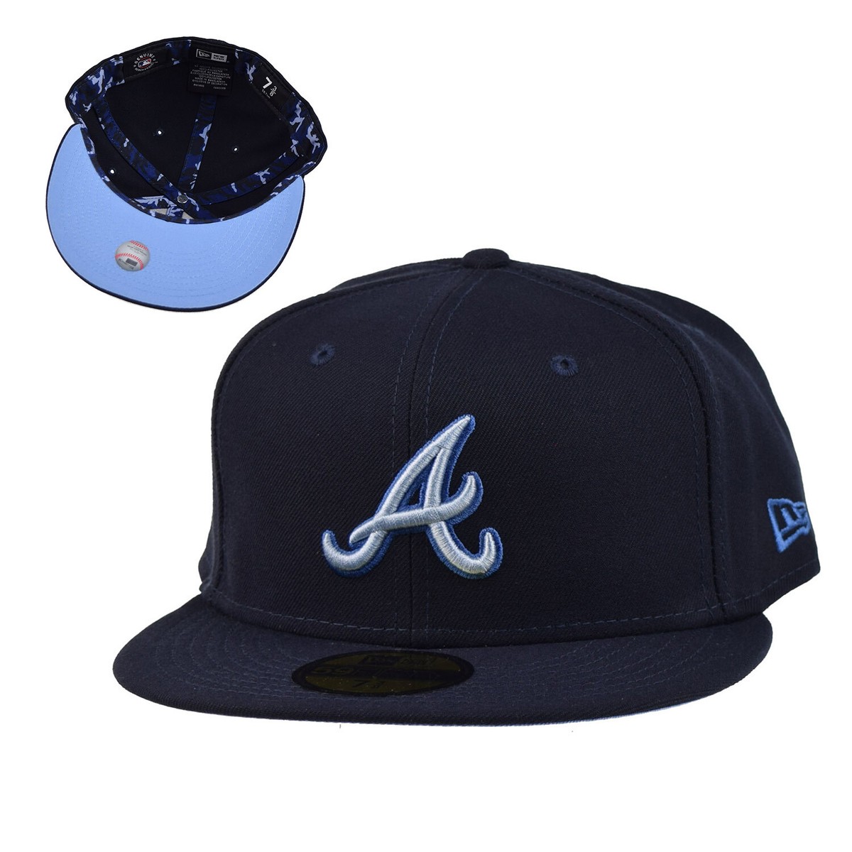 Atlanta Braves キャップ ネイビー New Era Atlanta Braves Monocamo 59Fifty Men's Fitted Hat Navy