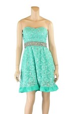 My Michelle Green Sequin Lace Short Prom Dress size 7