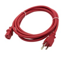 Red 10FT Universal 3 Prong AC Power Cord Cable 18AWG Computer Printer Monitor TV