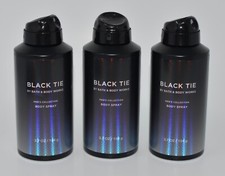 3 BATH  BODY WORKS BLACK TIE MEN'S COLLECTION BODY SPRAY MIST 3.7 OZ SAGE TONKA