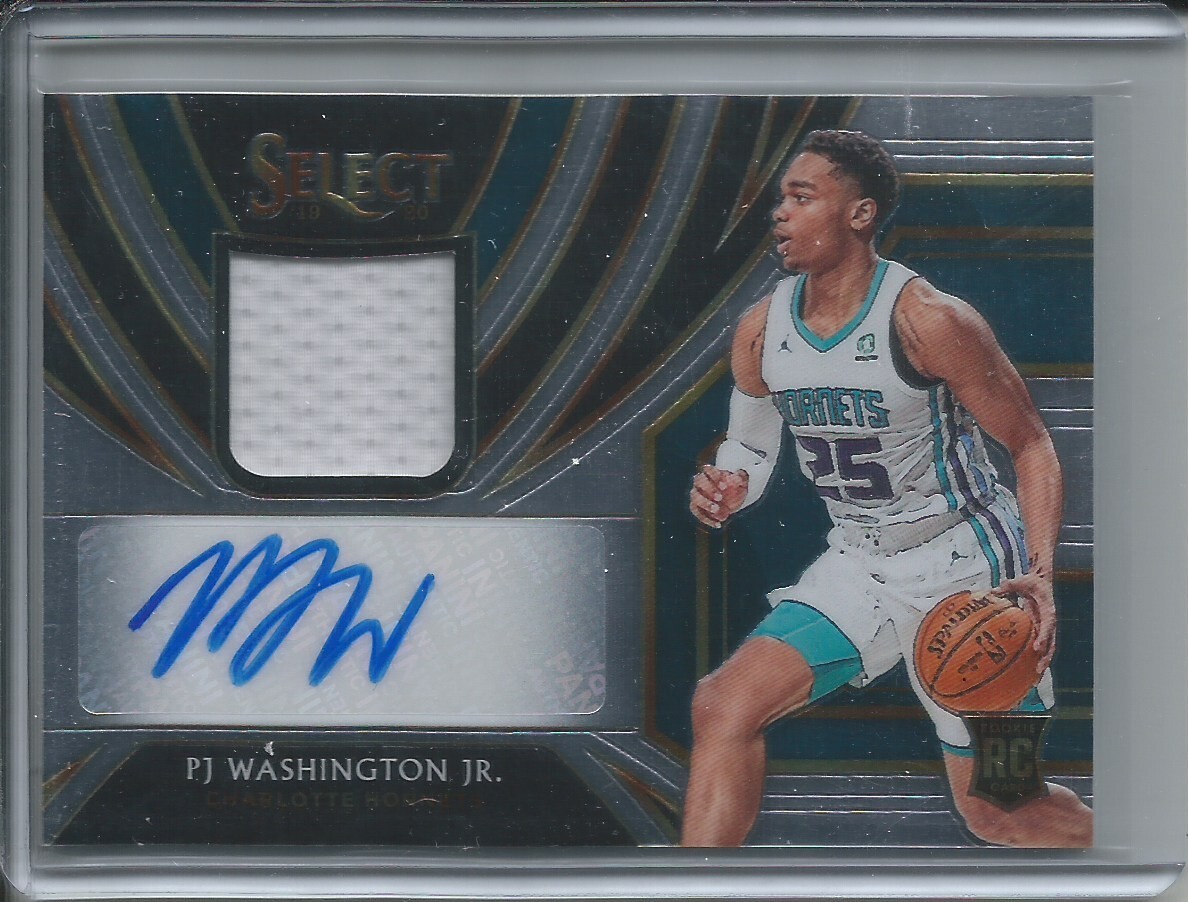 PJ WASHINGTON JR 2019-20 PANINI SELECT ROOKIE JERSEY AUTO #D 82/199 RC HORNETS