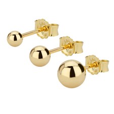 Single 3-6mm Kugel Ohrstecker 585 Gelbgold Ohrschmuck Ohrringe Kugelstecker