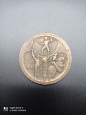 Médaille bronze signée C.CHARLES,sport,escrime,épée,mousquetaire,nominative 1932