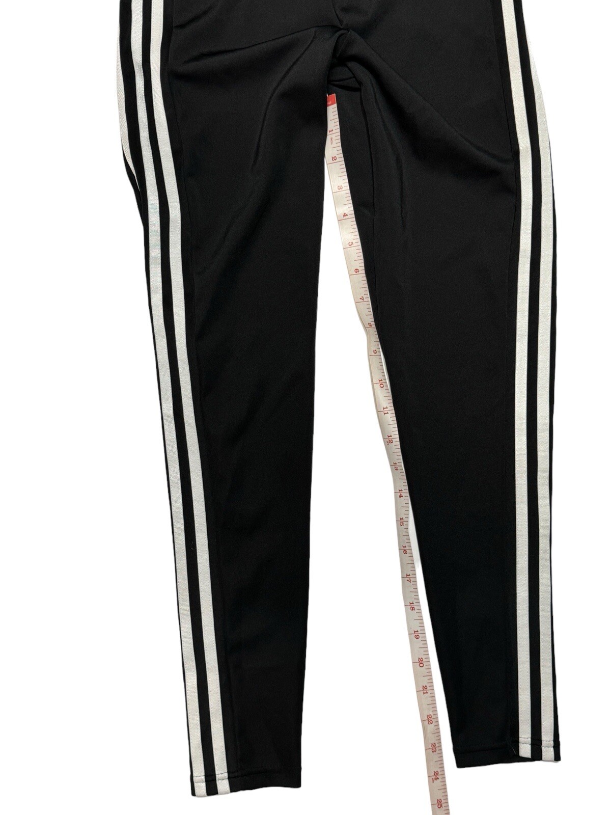 Adidas Aeroready Cropped Leggings Womens Small Black 3 Stripe Mid Rise thumbnail 5