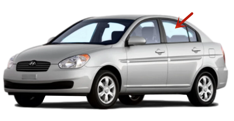 Fits 2006-2011 Hyundai Accent 4D Sedan Driver Side Left Rear Door Glass Window Foto 2 de 4