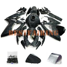 Blue Black Forged Carbon Fiber Fairing Kit+Tank for Suzuki GSXR600/750 2006 2007