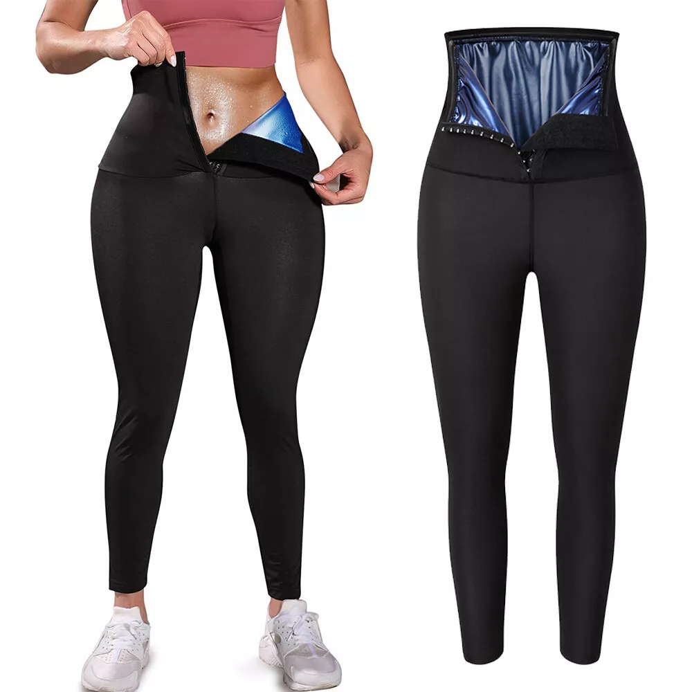 Sweat Sauna Waist Trainer Pants Body Shaper Weight Loss Slimming Pants  Leggings