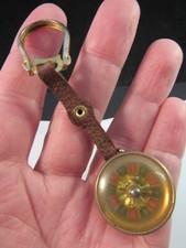 VINTAGE 1950's novelty WORKING ROULETTE WHEEL keychain ITALY