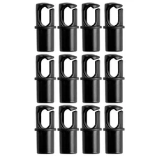 Set of 12 Universal Trampoline Enclosure Caps for 1" & 1.5" Diameter Pole, Black
