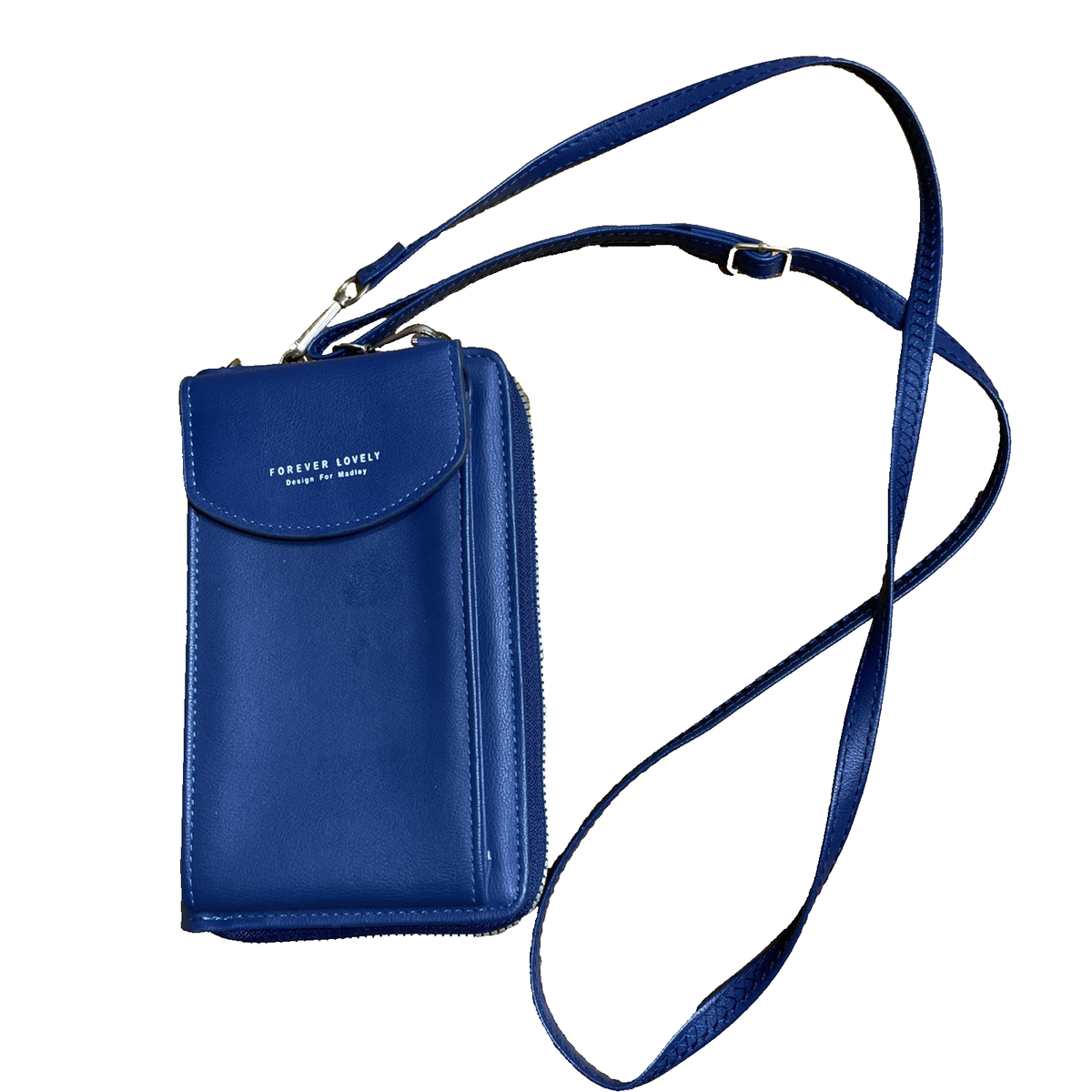 Forever Lovely Design Madley Wallet Crossbody Purse Navy Blue Cell Phone  Snap
