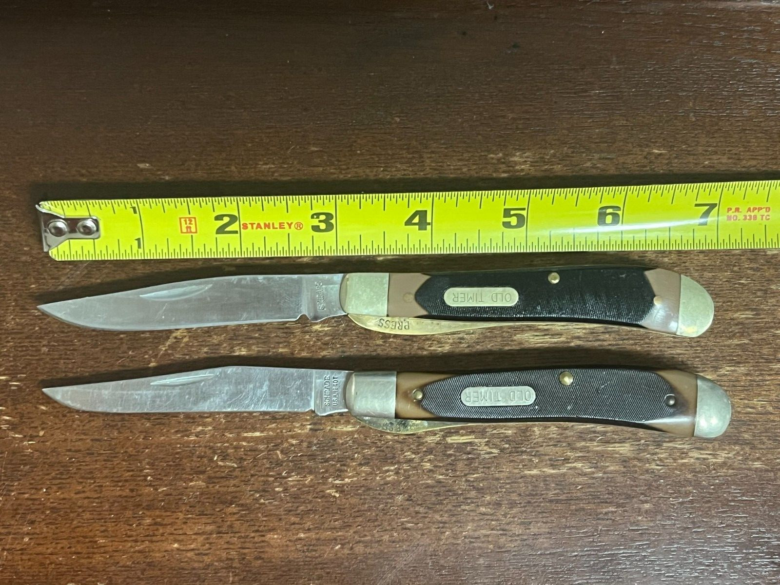 1Vintage/ 1Newer Schrade 194OT Old Timer Gunstock Trapper Lockblade