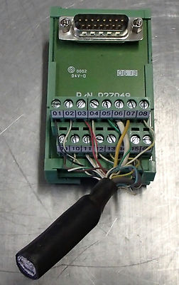 DECA P27049 Terminal Block, 15 Pin, DIN Rail, D-Sub Connector Used Cut Out