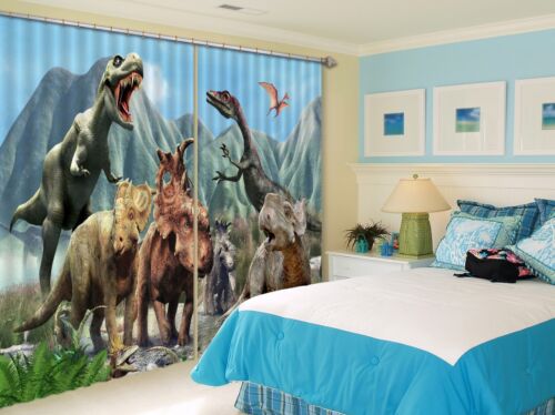3D Dinosaur Mountain ZHUA2383 Photo Curtain Window Blockout Fabric Amy 2023 - Picture 1 of 7