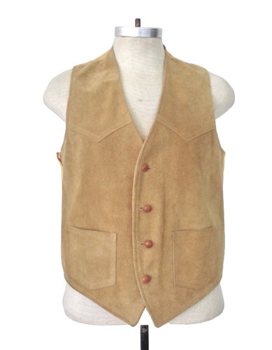 70's〜 Rancher by Schott Suede Vest Small 70s Schott Suede Rancher Western Vest / Trucker Style Snap