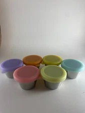 Salad Dressing Containers with Lids, 6 Pack Stainless Steel Condiment Containers