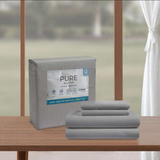 PURE EARTH TENCEL 300 THREAD COUNT 4 PIECE QUEEN SIZE SHEET SET COLOR GRAY NEW