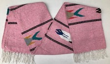 Mexican Falsa Blanket Fish Print Artisan Handwoven Tapestry Yoga Throw Rug XL 06