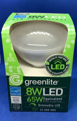 GreenLite 8W LED 65W Equivalent Dimmable  BR30 Floodlight 4 pack Bulbs New