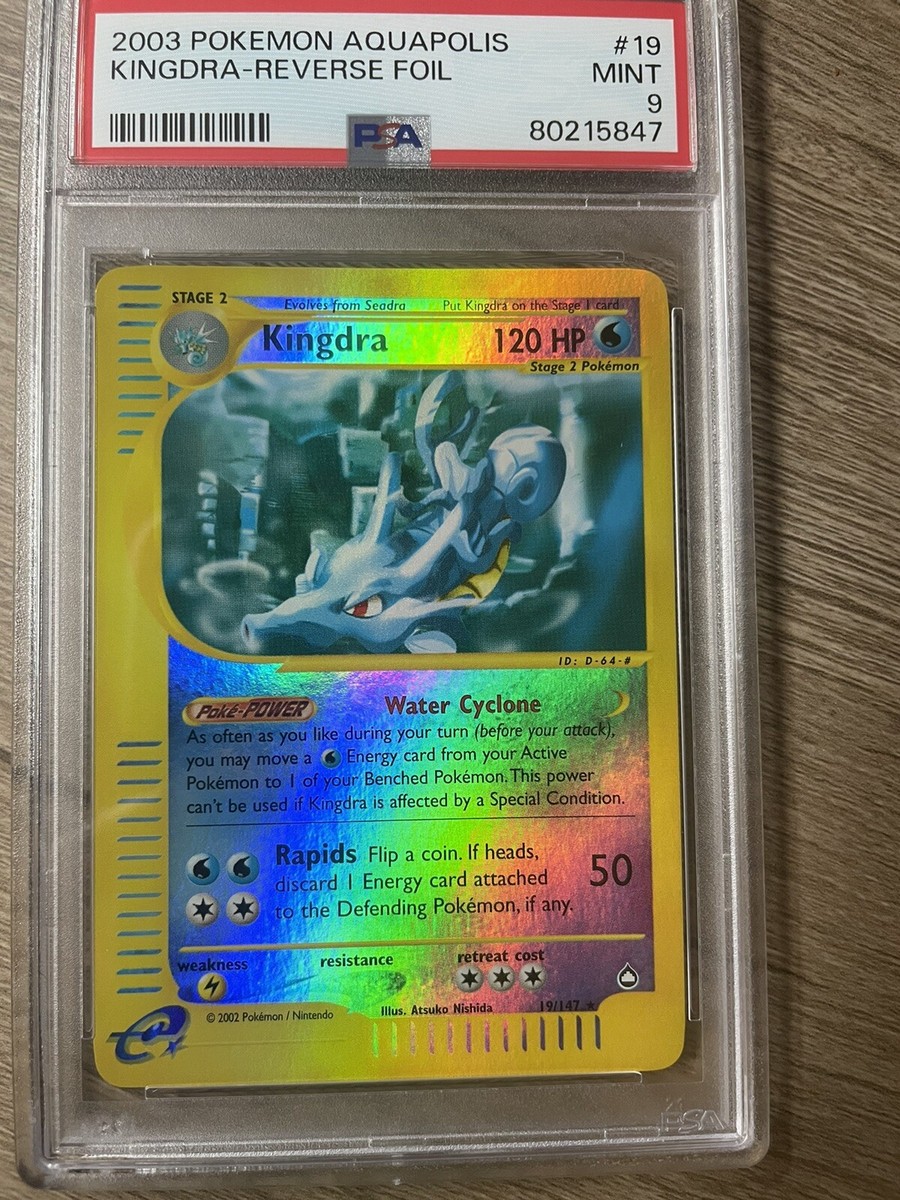 2003 Pokemon Aquapolis Kingdra 19/147 Reverse Foil Holo PSA 9 MINT