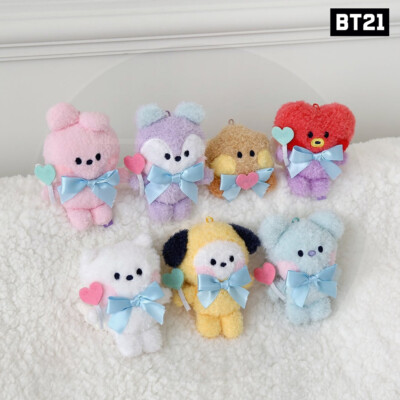 BTS BT21 Official Goods minini PLUSH KEYRING ANGEL Ver + Tracking Number