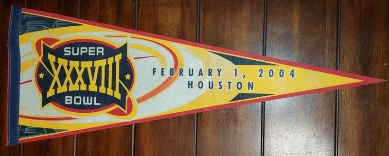 SUPER BOWL XXXVIII - Felt Pennant - WinCraft Sports - HOUSTON, TX - NFL
