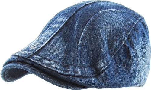Solid Washed Gatsby Cap Mens Denim Hat Golf Driving Summer Cabbie Newsboy - Picture 9 of 29