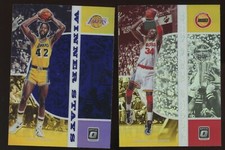 2019/20 Panini Optic JAMES WORTHY+ HAKEEM OLAJUWON SILVER HOLO + PURPLE Prizm