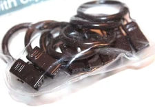 Essential Home Metal Rings w/ Clips - Brown / 7 Count 