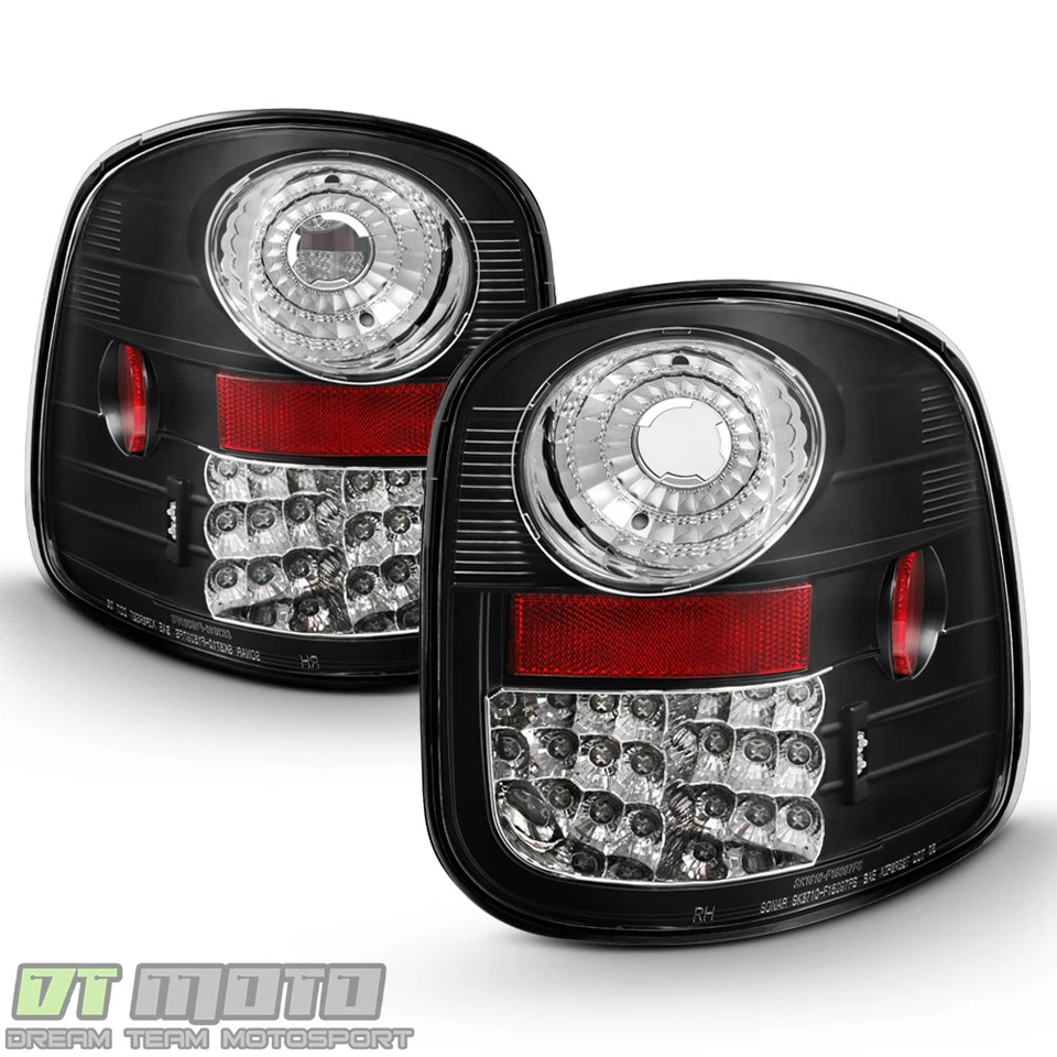 Black 1997-2003 Ford F-150 F150 Flareside Lumiled LED Tail Lights Brake Lamps - Image 2 of 4