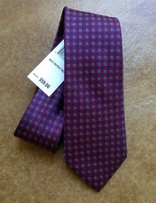 New The Men's Store Bloomingdale's 100 Silk Neck Tie, Neat Repeat Woven, Red